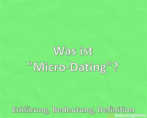 micro dating meaning
